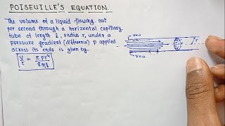 Derivation of poiseuilles formula [upl. by Anirtep695]