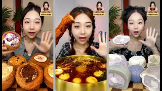 food ASMR Mukbang Today eat mix tartMala noodle and cakes asmr food yummy [upl. by Lamont414]