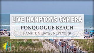 Hamptonscom  LIVE SURF CAM Ponquogue Beach Pavilion Hampton Bays New York [upl. by Enirehtacyram]