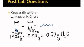 Hydrate PostLab Honors Chemistry [upl. by Gotthelf855]