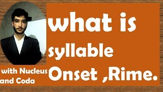 what is syllable types of syllable onset and rime nucleus and coda [upl. by Alicirp]