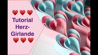 ♥️ Tutorial HerzGirlande Party Girlande basteln mit Papier basteln mit Kindern [upl. by Limemann545]