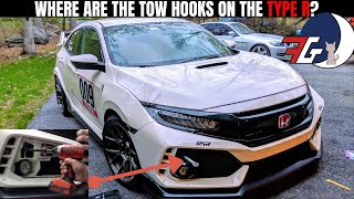 Civic Type R FK8 Front and Rear Tow hook Install  How To Install USR Front Tow Hook [upl. by Henrietta722]