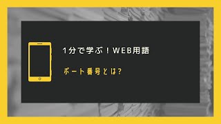 【WEB用語】ポート番号とは？分かりやすく解説！ [upl. by Novek]