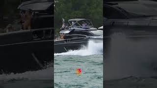 Living on the Edge BikiniClad Woman Dangerously on the Side of a Luxury Yacht at Haulover Inlet [upl. by Fillander851]