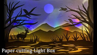 Paper cutting light box  3D Paper cutting craft  Shadow box  Light box [upl. by Narcissus]