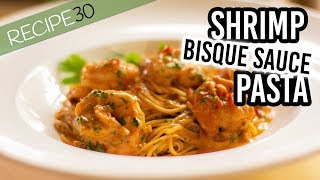 Creamy Shrimp Pasta in Bisque Sauce prawns [upl. by Porte]