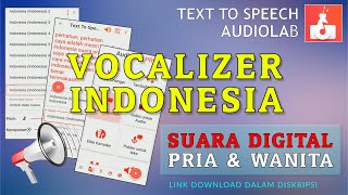 Text To Speech Vocalizer Indonesia Suara Pria  TTS Android Audiolab [upl. by Lalad]