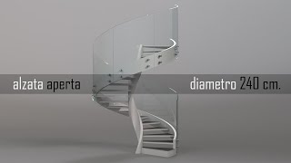 scala elicoidale prefabbricata diametro 240 cm con gradini alzata aperta e le ringhiere disponibili [upl. by Susanne445]