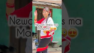 Magarni on newari dress 😍 nepali culture dress sachika china [upl. by Geibel]