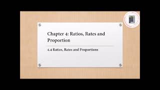 Mathematics  Form 1  Chapter 4  44 Ratios Rates and Proportions [upl. by Fiora]