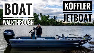 Koffler 20 Jet Boat with 150hp Mercury Outboard Jet Walkthrough this boat is built like a Tank [upl. by Kolivas]