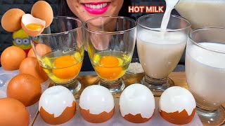 ASMR BOILED EGG WITH EXTREME HOT MILK MUKBANG MASSIVE Eating Sounds [upl. by Hsina]