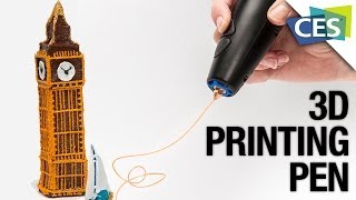 A 3DPrinting Pen that Draws in the Air 3Doodler at CES 2014 [upl. by Novaj70]