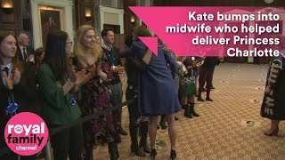 Kate bumps into midwife who helped deliver Princess Charlotte [upl. by Annim]