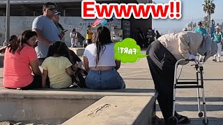 Fat Grandpa Farts In Peoples Face at the Beach Part 3 [upl. by Forlini]