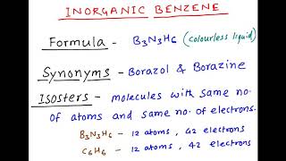 Inorganic benzene  Borazol  Borazine  B3N3H6 [upl. by Llenrad]