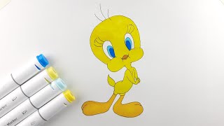 How to draw Tweety  100 Days Drawing Challenge  Day 28 [upl. by Zonda]