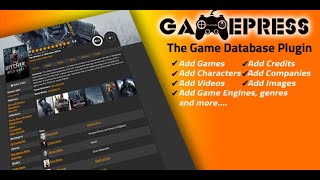 Gamepress  Wordpress Game Database Plugin [upl. by Fredette]