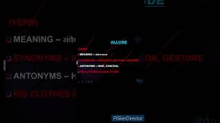 ALLUDE  Antonym and Synonym Video 23 vocabulary english upsc ssc banking india [upl. by Henry933]