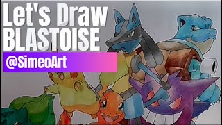 How I Draw Blastoise from Pokémon in 10 Minutes  Speed Painting pokemonart [upl. by O'Reilly274]