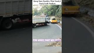 Fault Analysis on sharp curve between Mini Truck vs Truck fault trending truckdriver shortvideo [upl. by Enalb]