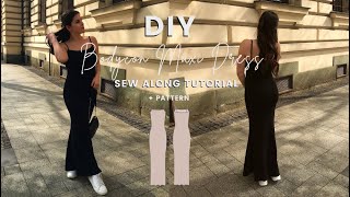 DIY Bodycon Maxi Dress  Sewing Tutorial  Pattern  Slip Dress  SKIMS inspired  SEW IT IN 3 HOURS [upl. by Aehc]