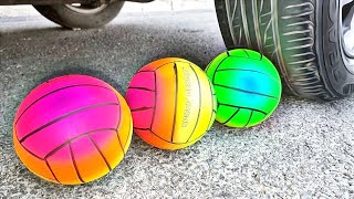 Crushing Things With Car  Running over Toy Balls with a car  CAR ASMR [upl. by Faruq]