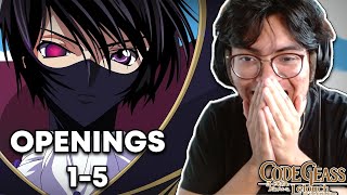 FIRST TIME REACTION TO ALL CODE GEASS OPENINGS [upl. by Amsed]