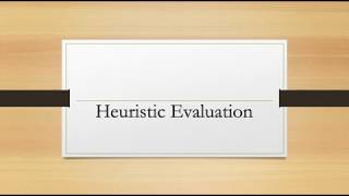 Heuristic Evaluation [upl. by Panta]