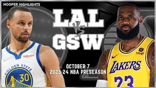 Los Angeles Lakers vs Golden State Warriors Full Game Highlights  Oct 7  202324 NBA Preseason [upl. by Acnairb]