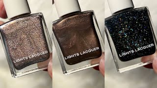 Lights Lacquer  Give Me The Night Trio  Nail Polish Swatch amp Review  JESSFACE90 [upl. by Nlycaj]