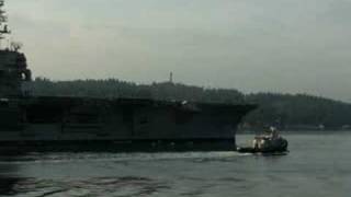 USS Kitty Hawk from Bremerton Ferry [upl. by Diahann924]