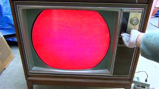 1967 Philco Color Round Tube Television Repair Startup Vintage Roundie TV [upl. by Merralee]