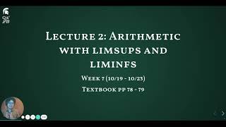 Arithmetic with Limsup and LIminf MTH320 L072 [upl. by Nadda]