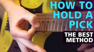 How To Hold Your Guitar Pick Properly The BEST Way With Close Up Examples [upl. by Kiele614]