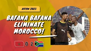 🇲🇦 MOROCCO 0  2 SOUTH AFRICA 🇿🇦  BAFANA BAFANA knock out Morocco to reach the quarterfinals [upl. by Scopp996]