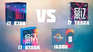 i7 8700 vs i7 7800x vs i7 6700k vs Ryzen 1600x  Cравнение [upl. by Chuah]