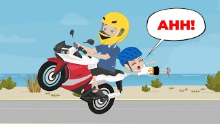 Eine turbulente Erfahrung von Amy und dem Motorrad mit ihrem Vater  Deutsch lernen  Hallo Amy [upl. by Eniagrom]