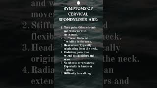 Symptoms of Cervical spondylosis [upl. by Oicatsana]