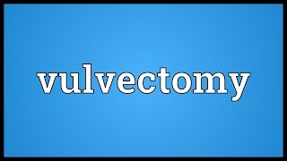 Vulvectomy Meaning [upl. by Ozne]