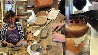 Pottery making demonstration by Angie Yazzie and Eric Marcus of Taos Pueblo [upl. by Lemraj]