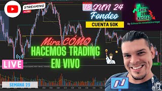 🎥🦍 Trading En Directo  Discrecional  Fondeo  Nasdaq  Sesion NY  18JUN24  Edu Kriedstironaga🍀 [upl. by Ntsuj]