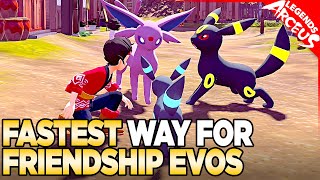 The FASTEST Way for Friendship Evolutions in Pokemon Legends Arceus [upl. by Corabel]