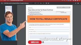 How to fill Resale Certificate  Tax Exemption Certificate [upl. by Hartzel]