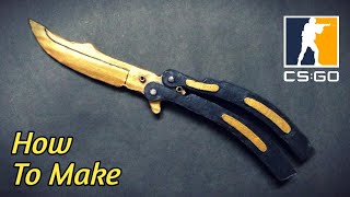 How To Make Butterfly Knife With Cardboard Balisong knife with cardboard CSGO Knife [upl. by Zsuedat]