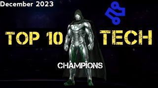 MCOC Top 10 Tech Champions of all time December 2023  Best Champions  Marvel Contest of Champions [upl. by Mharba]