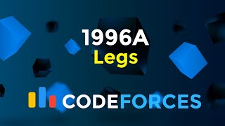 1996A  Legs  Codeforces Round 962 Div 3  Maths  Codeatic [upl. by Nylesaj]