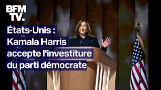 Kamala Harris accepte linvestiture démocrate lors de la Convention du parti à Chicago [upl. by Ariane250]