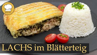 Lachs im Blätterteig mit ZitronenMascarponeSauce  ANANINA [upl. by Llenroc]